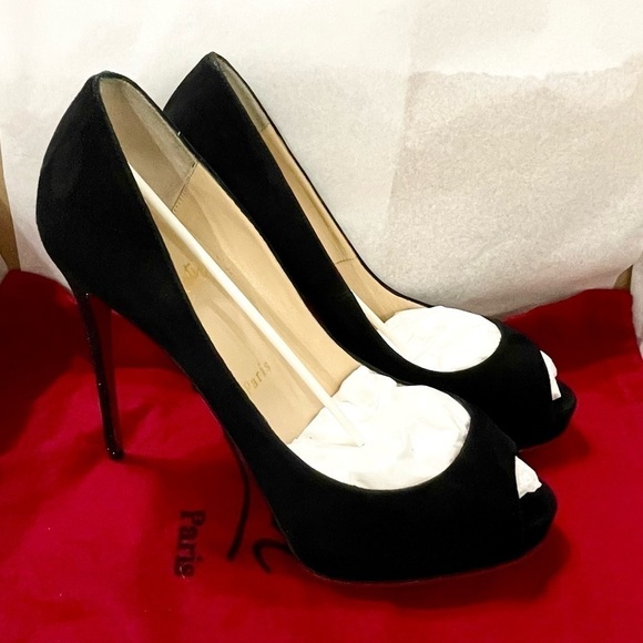 Christian Louboutin Very Prive platform pumps 120mm, Veau Velour suede glitter. - Picture 5 of 10